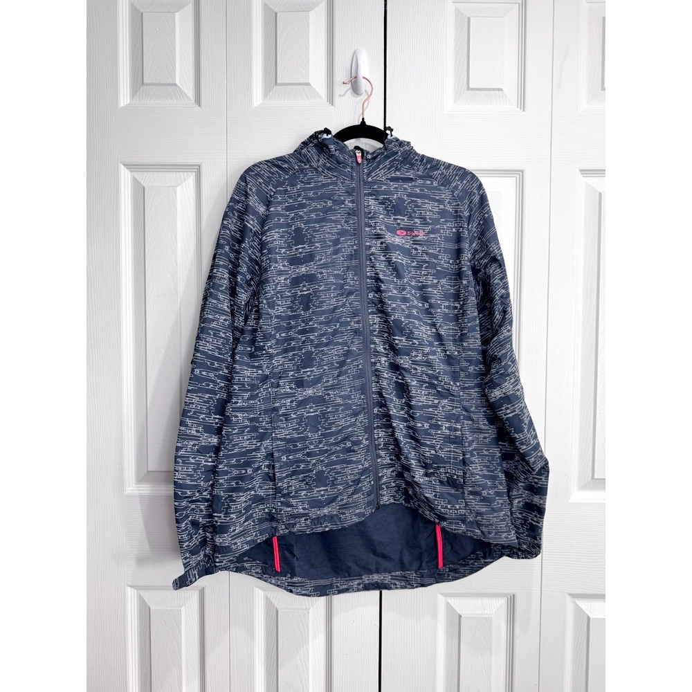Sugoi Zap Run Jacket Women's XL Blue Full Zip Long Sleeve Hooded Windbreaker